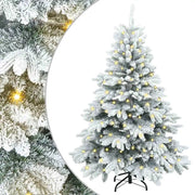 Albero di Natale | Decorazioni natalizie artificiale con 150 LED Bianco 150 cm PE e PVC