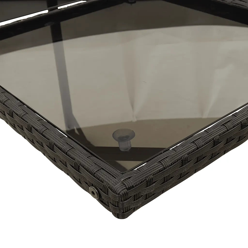 Set da Pranzo da Giardino 9 pz con Cuscini Nero in Polyrattan 3210954