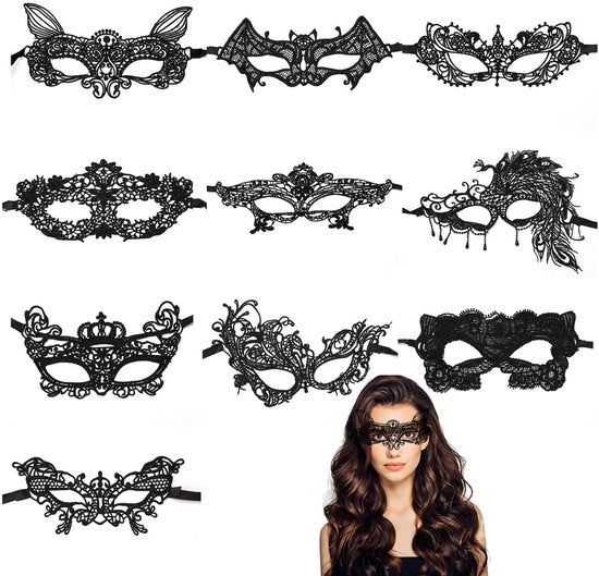 Maschera di carnevale nero - Maschera a strisce - Sexy e misterioso