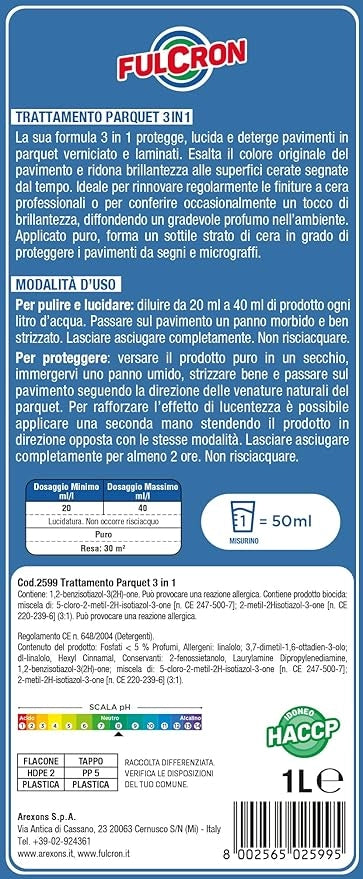 AREXONS FULCRON TRATTAMENTO PARQUET 3 IN 1   1 L- 1,0 pz