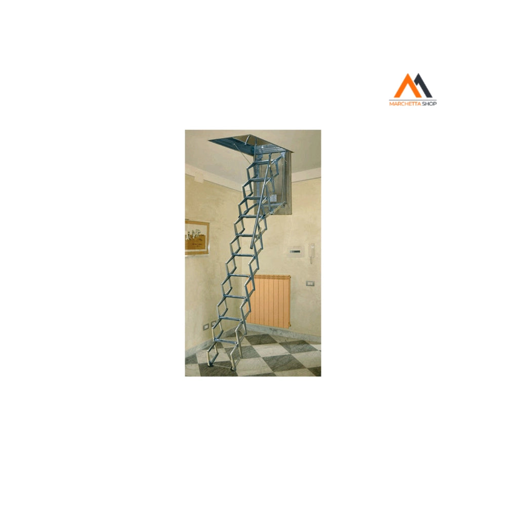 SCALA A PANTOGRAFO A SOFFITTO cm70x120xH.mt.3 - 11 gr.
