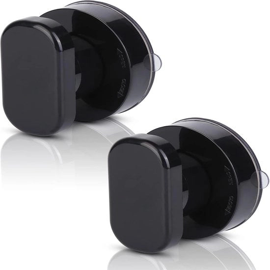 Maniglia di apertura - Senza perforazione necessaria - Maniglia autoadesiva per spingere e tirare - Adatta per porte di vetro, porte scorrevoli e porte a cassettone - 6,2 x 5 cm - Nero - 2 pezzi