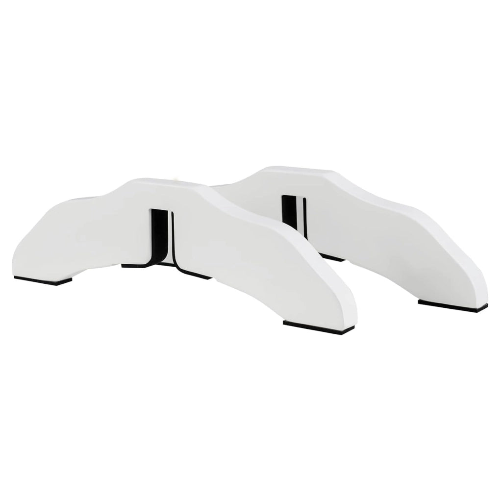 Set 2 Piedini per Cancello, Supporti Rimovibile in Legno di Pino 30,5 x 9 x 1,9cm per Recinto per Animali, per Extra Stabilità, Bianco