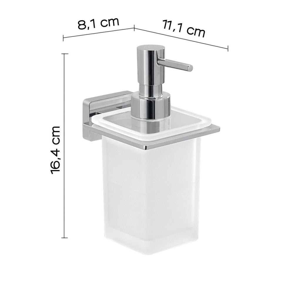 Dosasapone con erogatore da muro in acciaio inox e Cromall 4481 Gedy serie ATENA Cromato