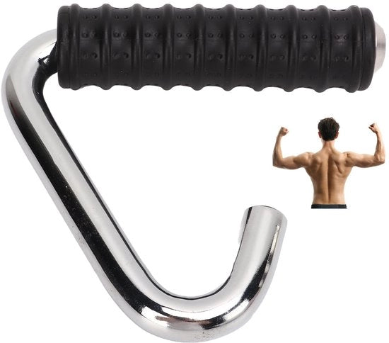 Manubrio Fitness Universale a C con Rivestimento in Gomma e Acciaio Serrato - Lunghezza 13,3 cm
