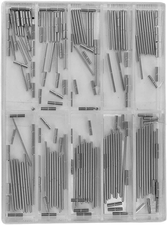 Cinturino orologio Pin - Fabbro orologio - Riparazione - Portatile - Pin di sostituzione tubolare - Adatto per orologi - Pin tubolare a denti, Kit di riparazione con assortimento.
