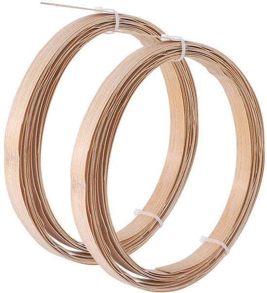 Strisce di Bambù per Tessitura - Riparazione Mobili - Naturale - Materiale di Rete - Fai da Te - Sedili - Tessitura - Copertura Lampada - Artigianato Tessuto - Adatto da 12 mesi - 15x1,5mm - Superficie Lunga e Piana con Superficie Liscia