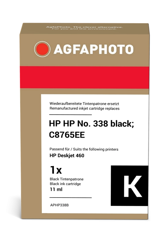 ORIGINAL Agfa Photo Cartuccia d'inchiostro nero APHP338B ~480 Seiten 21ml Agfa Photo 338 (C8765EE)