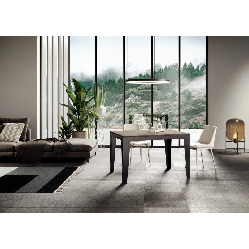 Tavolo allungabile 90x180/284 cm Flame Evolution telaio Antracite - Noce