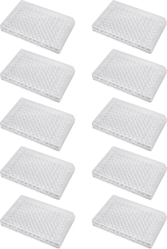 Piattaforma di coltura tessuto 96 Pozzi Piattaforma di crescita Cultura di grande capacità Coperchio in plastica Scienza laboratoriale (base piatta)