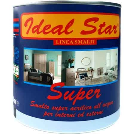 SMALTO ALL'ACQUA 'SUPER' IDEAL STAR 0,750 lt - Bianco lucido - IDEAL STAR