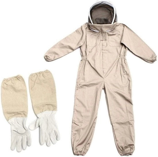 Abbigliamento per Apicoltori Professionisti - Indumenti per Apicoltura - Guanti per Apicoltura - Abbigliamento Protettivo - Tessuto di Cotone Naturale - Cinturino Elastico/Single - Kit di Protezione per Api