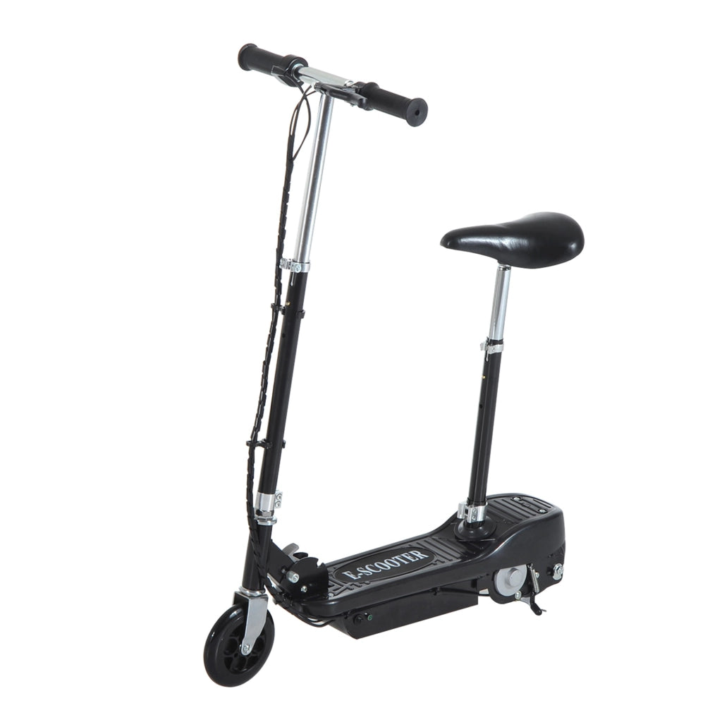EasyComfort Monopattino Elettrico Pieghevole per Bambini con Seggiolino Regolabile, in Metallo e PE Nero, 78x37x99 cm