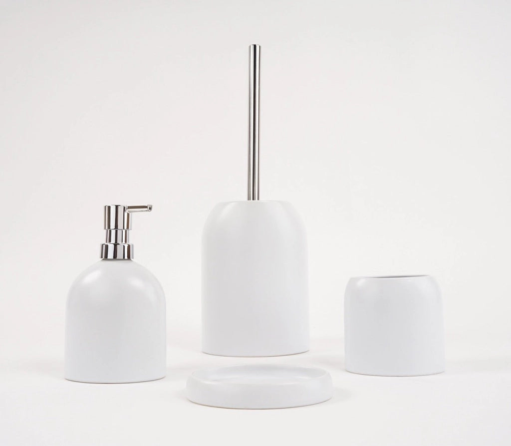 Set accessori bagno bianco completo