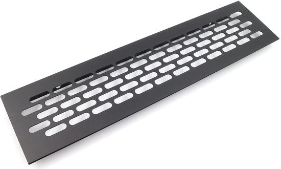 Ventilatierooster in Alluminio - Montaggio Facile - Ideale per Spazi - 245 x 60 mm - Fissaggio per Ventilazione - Grigio - Schermo di Scarico