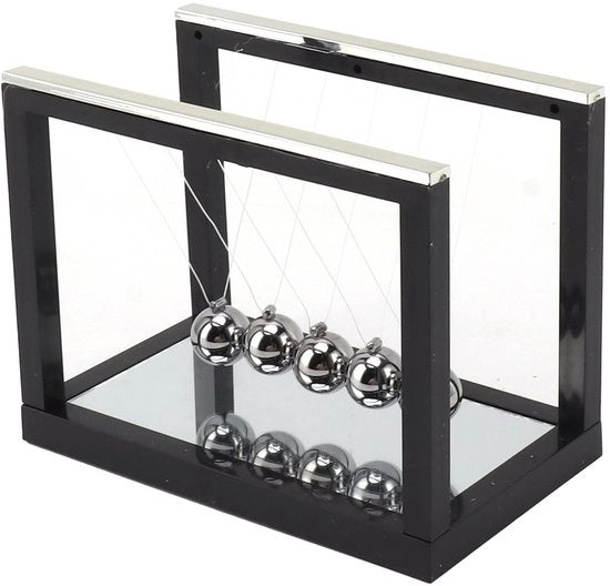 Cradle di Newton - Impatto Sospeso - Acciaio Inossidabile - Decorazione - Palle Oscillanti - Specchio Riflettente - Costruzione Sostenibile - Palle di Bilanciamento