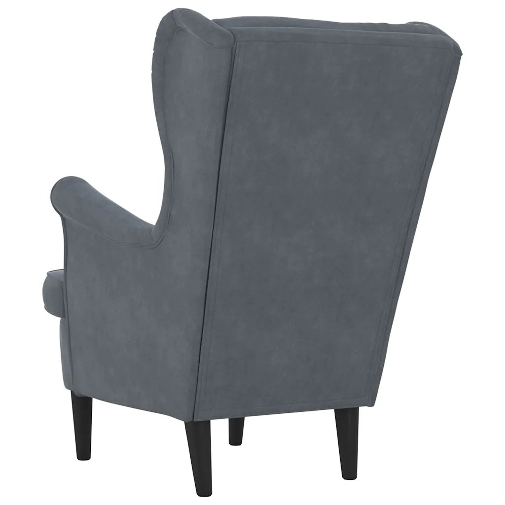 Poltrona Grigio Scuro Velluto 324060