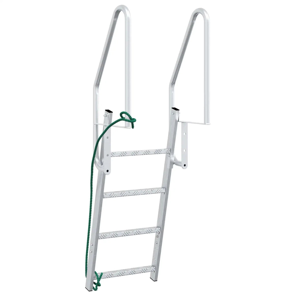 Scala da Dock a 4 Gradini Argento 58 x 77 x 166 cm Alluminio