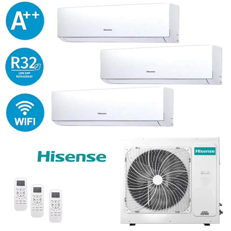 Climatizzatore Hisense Trial Inverter 9+9+18 7,2kW A++ Gas R32 Wi-Fi 3AMW72U4RFA - Comfort e Efficienza Energetica