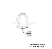 APPLIQUE OTTONE SAT. VETRO BETA TRASPARENTE 1176OS-A BETA-TR