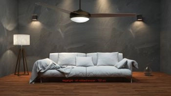 Vam Ventilatore da soffitto bianco 122 cm con luce e telecomando con sensore temperatura