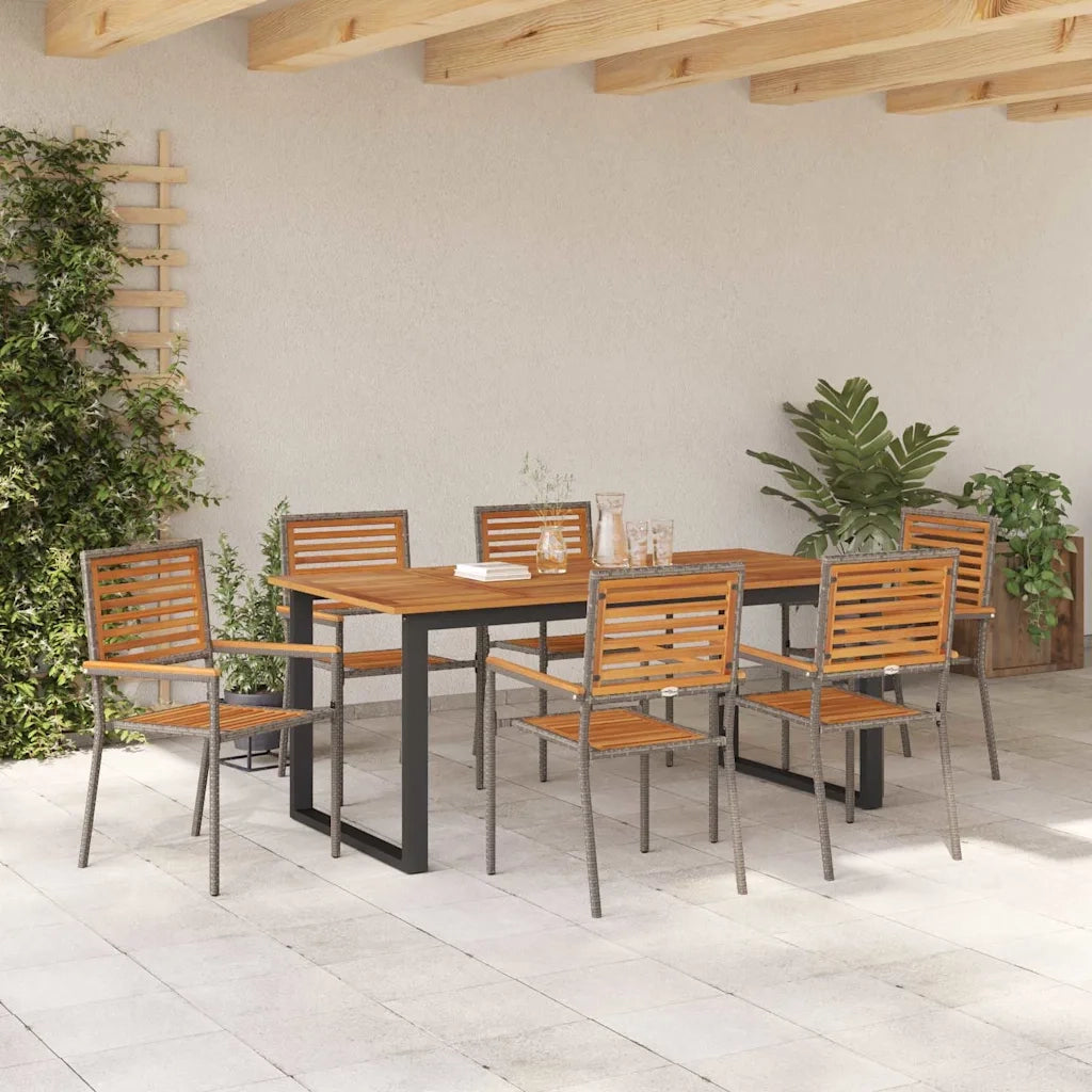 Set da Pranzo per Giardino 7 pcs Grigio 3365464