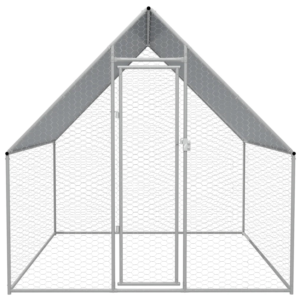 Gabbia per Polli da Esterno in Acciaio Zincato 2x2x1,92 m 170494