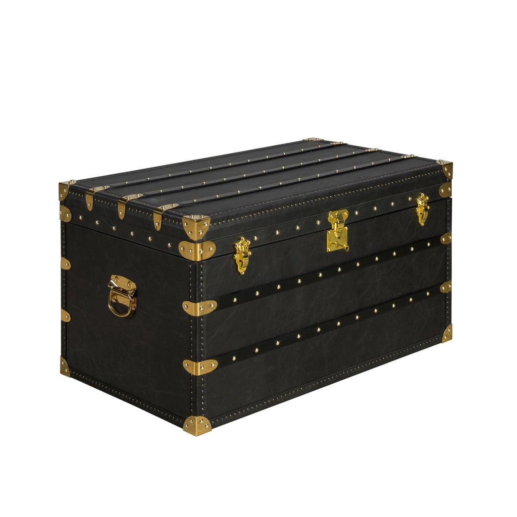 Baule in pelle nera