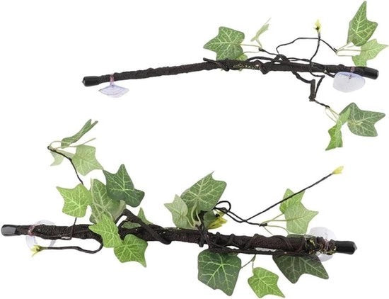 Tacco di coda per rettili - Sistema di sostegno - Chiavi per rettili - Serpenti e tartarughe - Decorazione per terrario - Pianta - Adatto per rettili - Modello verde
