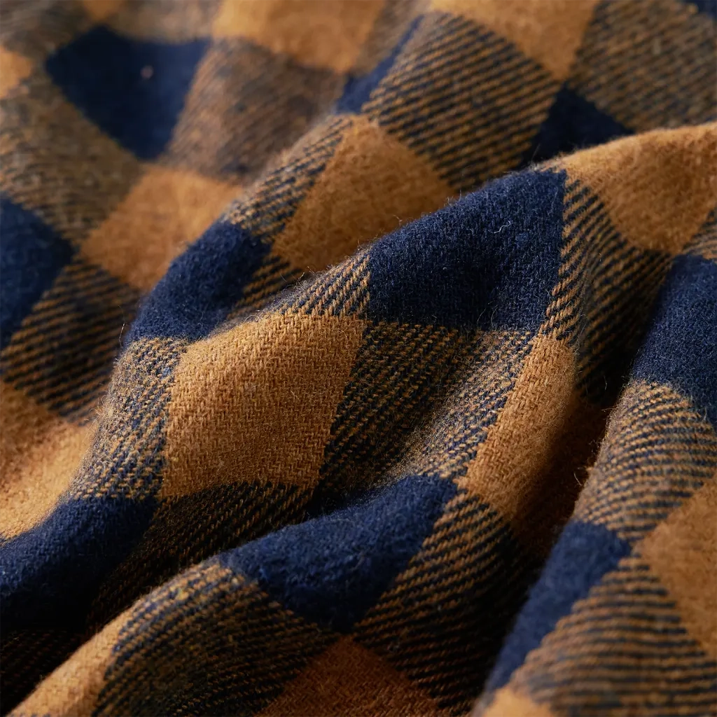 Camicia a Quadri da Bambino Cognac e Blu 116