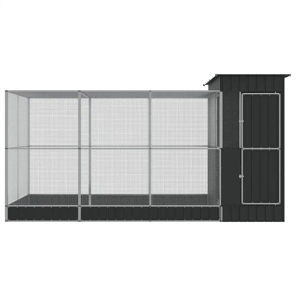 Voliera con Estensione Argento 416x203x216 cm Acciaio
