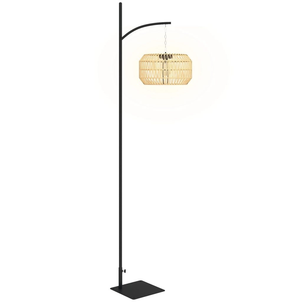Lampada Solare da Esterno in Rattan con Sensore di Luce ¨C Minimal ¨C Nero e Giallo