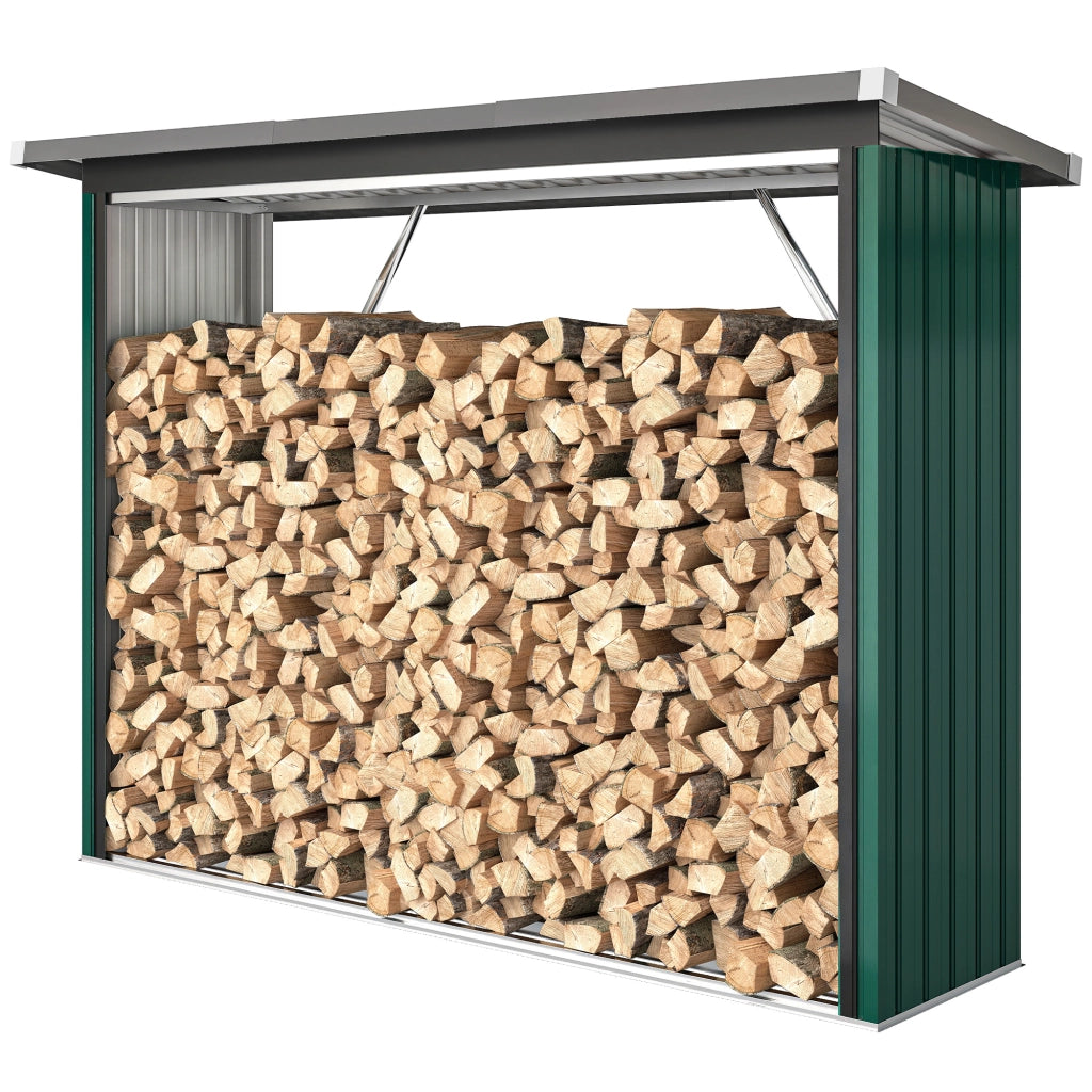 Capanno per legna da ardere ¨C zephmum ¨C verde 213x66.5x150 cm