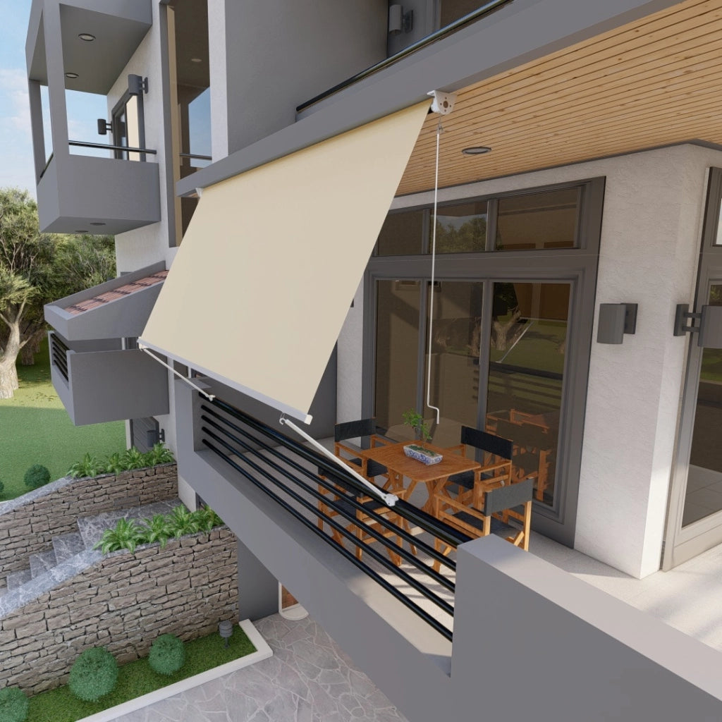 Tenda da sole a caduta con bracci per balcone terrazzo finestra 250cm Beige Golisa