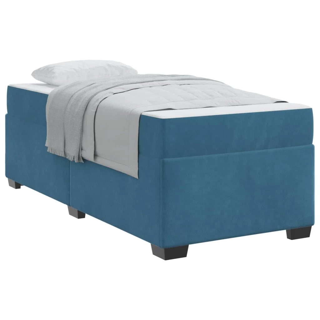 Struttura del letto con materasso Blu Scuro 90 x 190 cm Tessuto