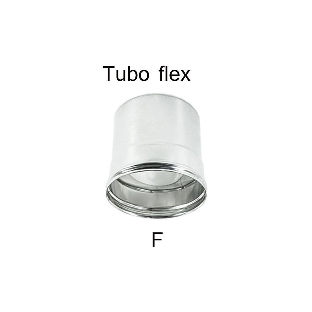 Raccordo inox f da 120mm per collegare tubo flessibile a tubo rigido