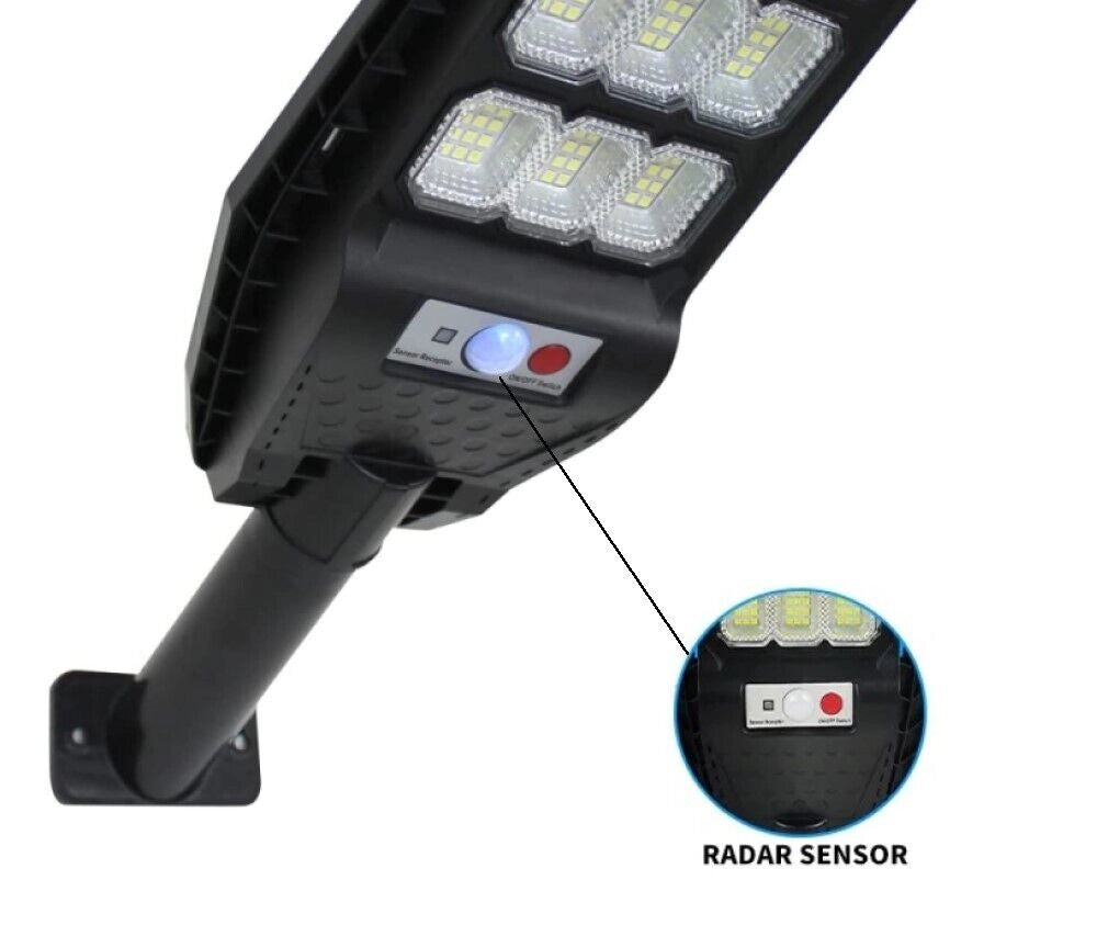 Faro lampione stradale pannello solare con sensore telecomando 180 led 300W 525