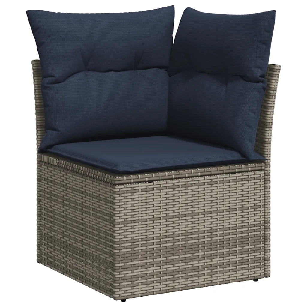 Set Divani da Giardino 14pz con Cuscini in Polyrattan Grigio 3256271