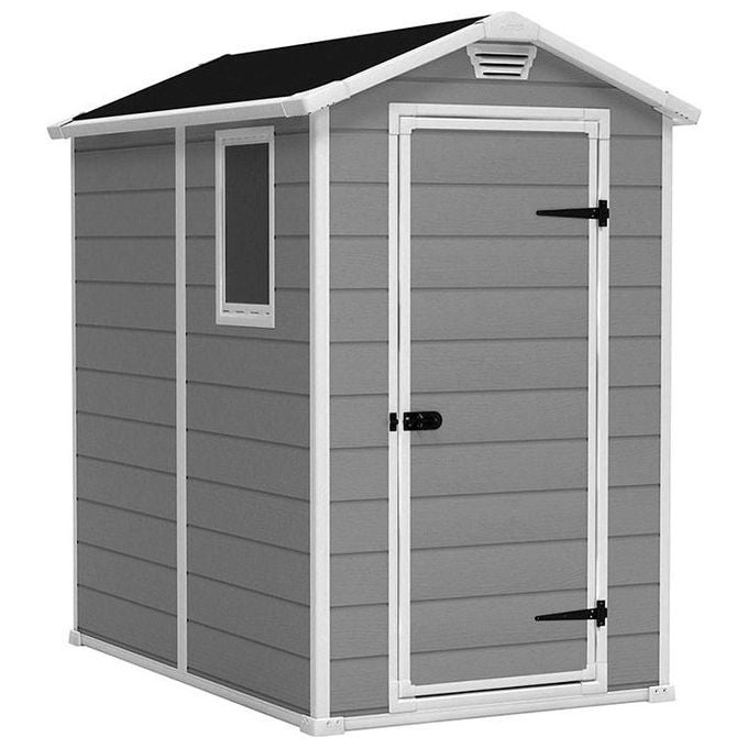 Keter 7802.280 Manor Casetta da Giardino in Resina con Pavimento e Finestra 130x192x198 cm colore Grigio