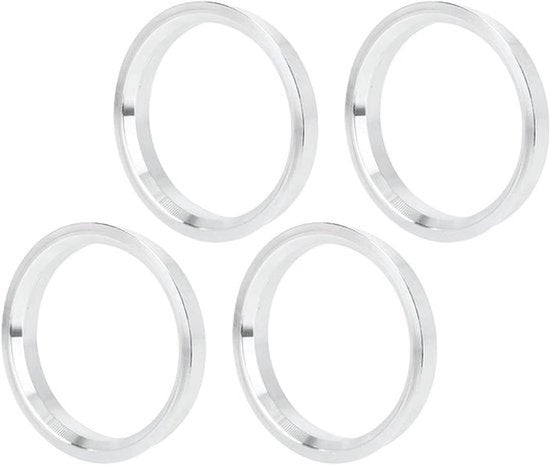 Raccordi Centric Universali - Set da 4 - Alluminio - Allineamento Ruote - 72,6 a 57,1 mm - Adatti a tutti i marchi - Argento