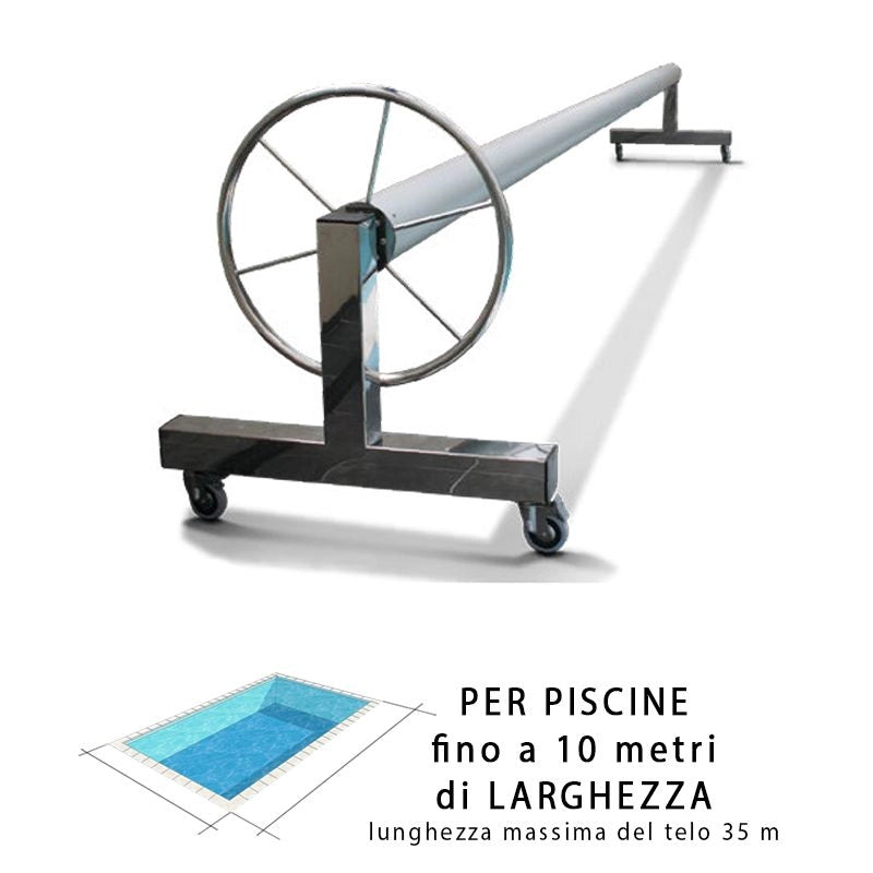 Rullo Avvolgitore Forte Per Piscine Fino A 10 M Di Larghezza Dimensione piscina: 10 m