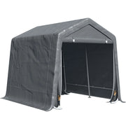Tendone Garage per Auto Attrezzi 280x240x240 cm in Metallo e Tessuto Polietilene Grigio