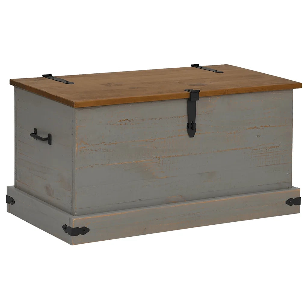 Cassapanca HALDEN Grigio 91x48x47 cm in Legno Massello di Pino 4018403