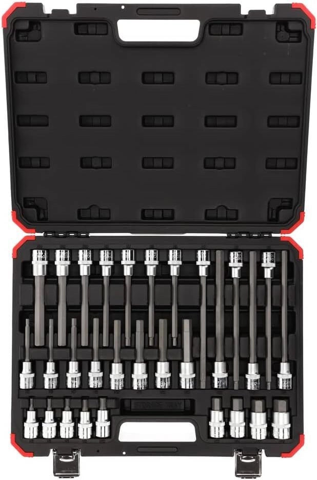 GEDORE RED R68003030 Set di Inserti per Cacciavite 1-2'' 30 Pezzi in Acciaio al Cromo-Vanadio con Valigetta Plastica colore Rosso