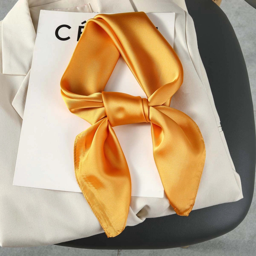 Sciarpa da donna in seta verde stampata, stile coreano, alla moda e versatile, sciarpa/fascia per il collo decorativa.