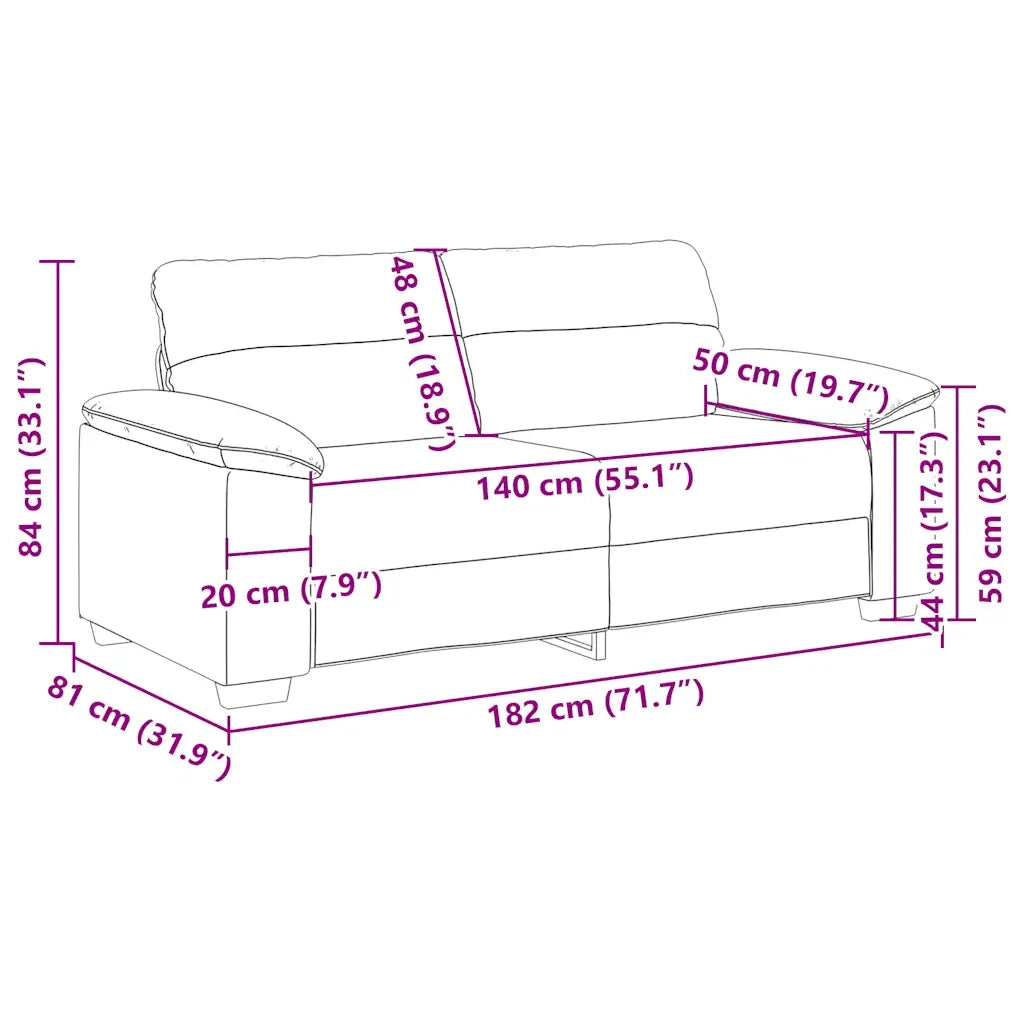 Divano a 2 posti nero 180x81x84 cm in similpelle 4105343