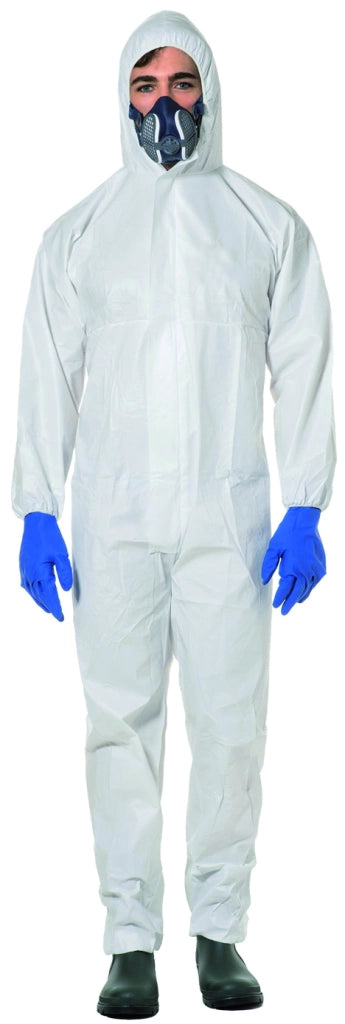 TUTA DI PROTEZIONE IN TESSUTO LAMINATO DPI III TIPO 5/6 CE-0624 Col. Bianco Mis. L