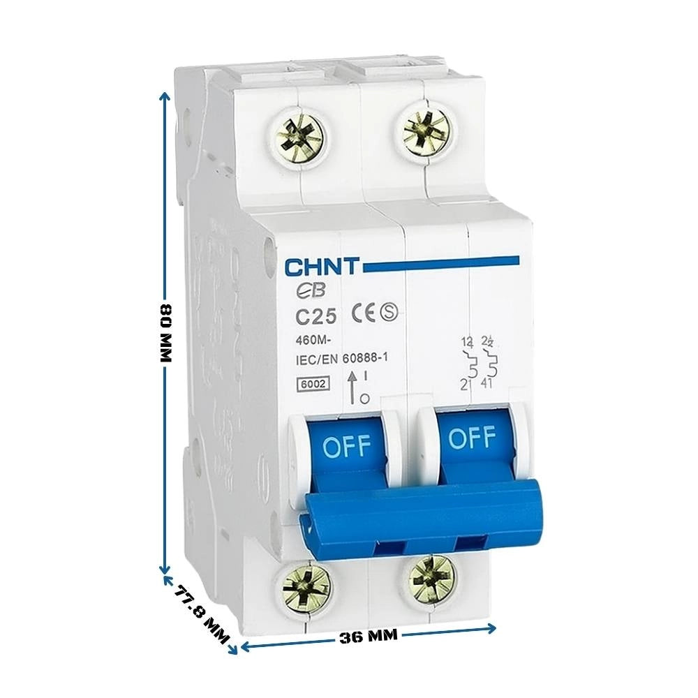 Chint interruttori magnetotermici 1p+n curva c 4,5ka serie eb 2 moduli *** ampere 25 ampere, confezione 1