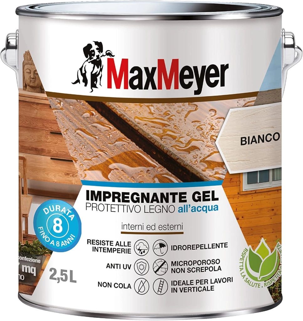 Impregnante Protettivo Legno All'acqua, Bianco, 2.5L