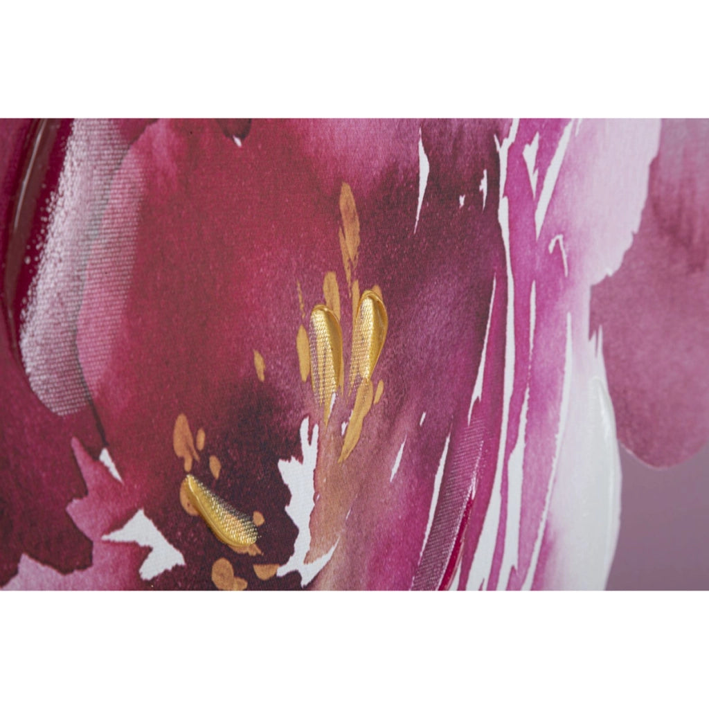 Stampa su Tela Fiori 60, Multicolore, Legno, 80x3x120 cm